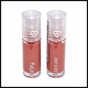 Kaja Juicy Glass Lip Oil Mini Set of 2 Fig Smoothie 2.2ml Each Mauve Pink Gloss